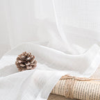 BGment White Linen Cafe Curtains 36 Inch Length, Small Drapes Semi Sheer - Image 8
