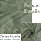 Lecloud Leia Sage Green Sheer Curtains 54 Inch Length 2 Panels, Voile Light - Image 4