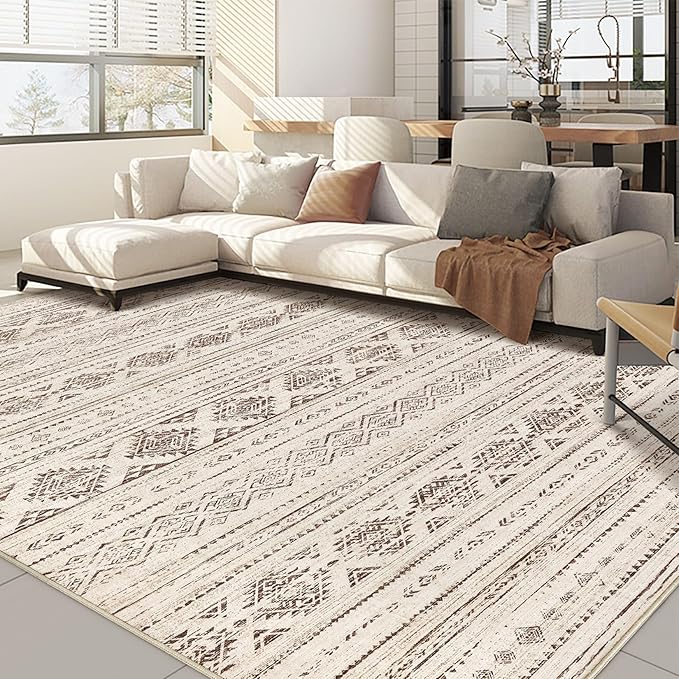 Nakagishi 10x12 Area Rugs Living Room: Washable Boho Large Neutral Soft by NakagishiAreaRug