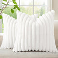 decorUhome Summer Cozy Faux Fur Throw Pillow Covers 16x16 Set of 2 Decorative by decorUhome