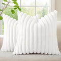 decorUhome Summer Cozy Faux Fur Throw Pillow Covers 18x18 Set of 2 Decorative by decorUhome