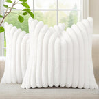 decorUhome Summer Cozy Faux Fur Throw Pillow Covers 26x26 Set of 2 Decorative by decorUhome