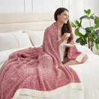 Snuggle Sac Red Throw Blanket for Couch, Super Soft Warm Christmas Red Blankets - Image 3