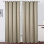 LEMOMO Beige Blackout Curtains/52 x 108 Inch/Set of 2 Panels Room Darkening by Lemomo