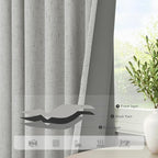 Pitalk 54 Inch Curtains 2 Panel Set 100% Blackout Linen Textured Room Darkening - Image 4