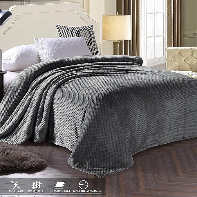 Exclusivo Mezcla Fleece Bed Blanket Twin Size, Super Soft and Warm Blankets - Image 3