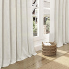 Nanspring Mousse White Linen Curtains 63 Inch Length - Image 5