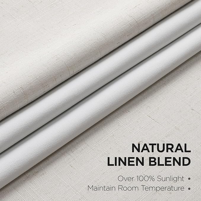 Joydeco Pinch Pleated Linen Curtains - Image 2