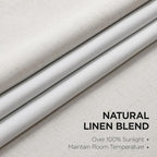Joydeco Pleated Curtains for Living Room Bedroom, Linen Drapes 90 inch Length 2 - Image 2