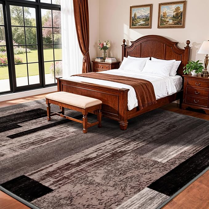 LIANLAM 6x9 Washable Area Rugs for Living Room and Bedroom, Vintage Checkered - Image 3