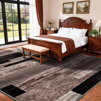 5x7 Washable Area Rugs for Living Room and Bedroom, Vintage Checkered Pattern - Image 3