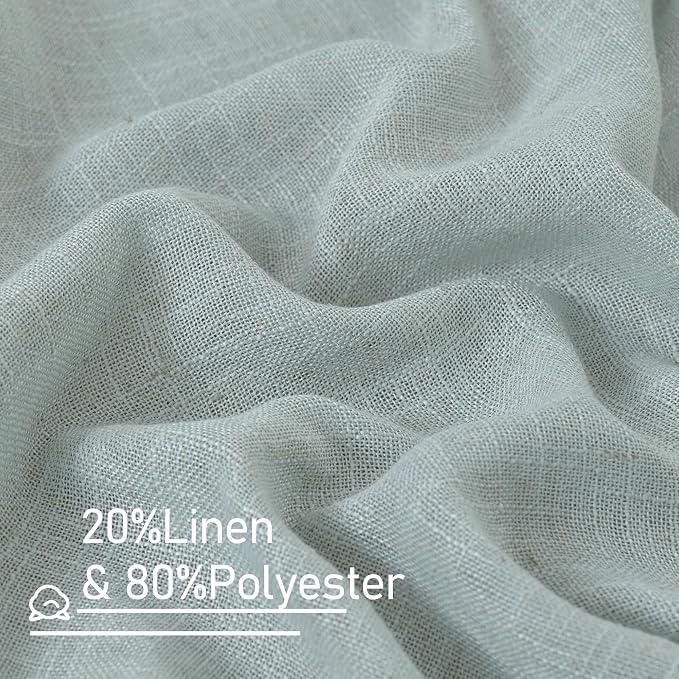 LAMIT Light Filtering Linen Curtains 68 inches Long - Image 3
