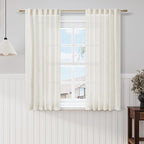 Nanspring Cream Cafe Curtains 54 Inch Length by Nanspring