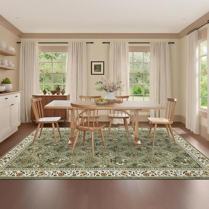 GarveeHome 8x10 Washable Large Living Room Rug Water Resistant Distressed - Image 2