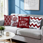 Hexagram Geometric Burgundy Pillow Covers 20x20 Set of 4, Decorative Outdoor - Image 7