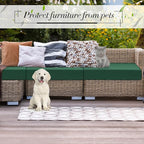 Newwiee Set of 4 Stretch Patio Cushion Covers Sofa Couch Seat Chair Slipcovers - Image 5