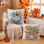 Fall Decorations for Home, Fall Pillow Covers 18 x 18 Inch Set of 4, Hello - Image 3
