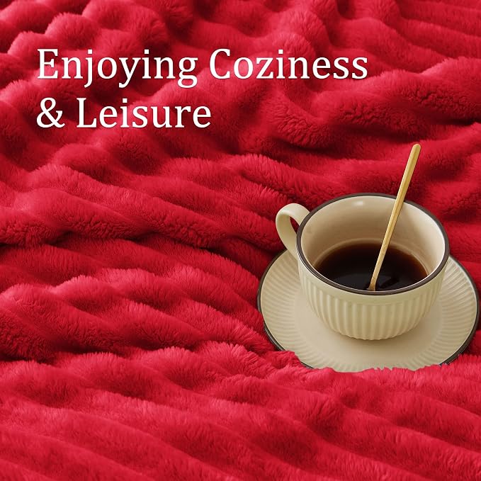 BEDELITE Fleece Throw Blanket for Couch, 300GSM Soft & Warm Fluffy Queen Blanket - Image 5