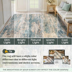 8x10 Area Rugs for Living Room, Washable Modern Abstract Large Area Rug Neutral - Image 8