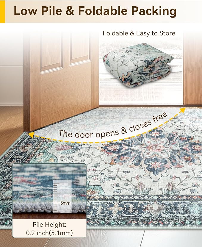 RELEANY Area Rugs 3'x10' Runner Rug Non Slip Washable - Image 7