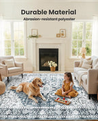 AMADA HOMEFURNISHING 9x12 Washable Area Rug, Low-Profile Large Area Rug - Image 3