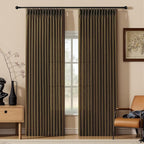 Pinch Pleated Linen Curtains 84 Inch Length 2 Panels Set, Light Filtering Linen by IVAPUPU
