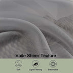 OWENIE Extra Long Grey Sheer Curtains 96 Inches Long 2 Panels Set, Soft - Image 5