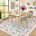 6x9 Area Rugs for Living Room: Floral Washable Rug Vintage Large Soft Boho - Image 4