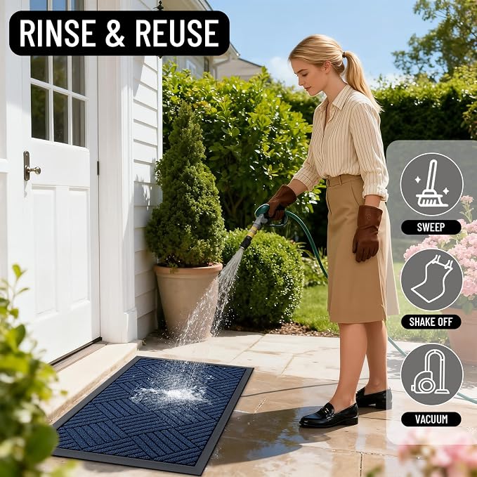 OLANLY Front Door Mat Outside Entrance 71x47, Heavy Duty Sturdy Natural Rubber - Image 7