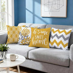 Hexagram Geometric Yellow Pillow Covers 20x20 Set of 4, Decorative Outdoor Boho - Image 7