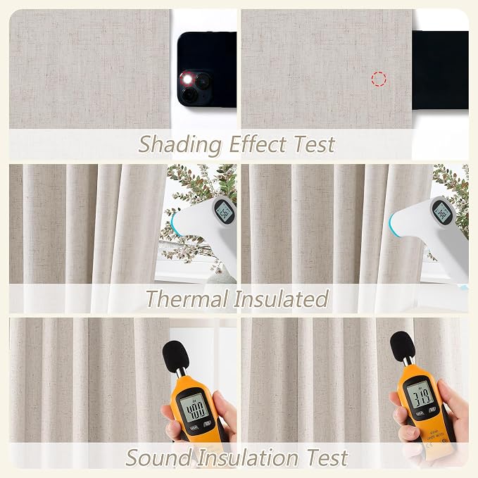 Guken 100% Blackout Curtains 84 Inch Length 2 Panels Set - Image 5