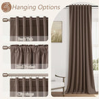 Guken 100% Blackout Curtains 120 Inch Length 2 Panels Set - Image 6