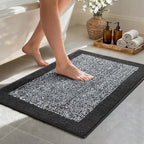 Bathroom Rugs 30x20 Non Slip Washable, Dark Grey Bath Mat by Unknown