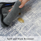 Hallway 2x10 Washable Runner Rug: Abstract Kitchen Stove Rugs Low-Pile Stain - Image 6