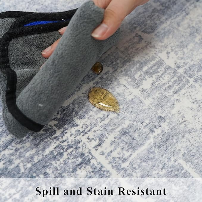 Washable 2x4 Kitchen Area Rugs: Abstract Stain-Resistant Sink Rug Non-Slip - Image 6