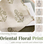 jinchan Linen Floral Curtains for Living Room 96 Inch Length Green Flower - Image 5