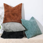 decorUhome Black Chenille Throw Pillow Covers 12x20 Set of 2 Textured Soft Cozy - Image 9