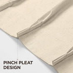 Joydeco 100% Blackout Pleated Curtains, Linen Window Curtains 2 Panel Sets 108 - Image 5
