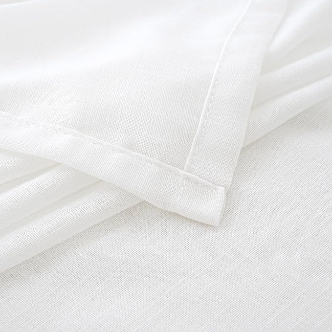 BGment White Linen Curtains 54 Inch Length - Image 8