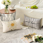 AVOIN colorlife Home Sweet Home Spring Summer Flowers Throw Pillow Covers - Image 4