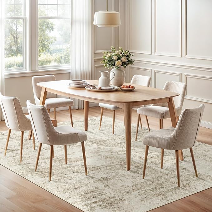 Abstract Rug 8x10 Large Living Room Rugs Neutral Modern Washable Area Rugs - Image 4