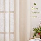 NICETOWN Sliding Door Curtains Linen Sheer Textured, Grommet Semi Sheer Keep - Image 2
