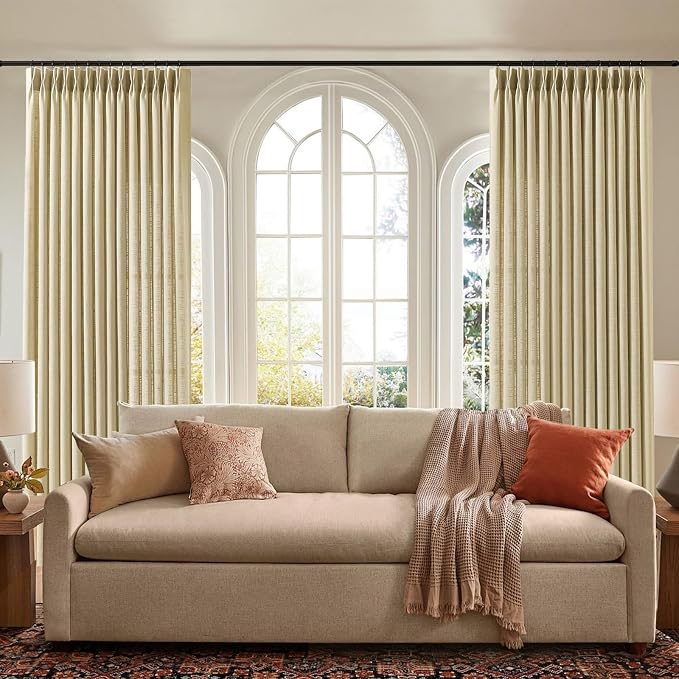 IVAPUPU 60 Inch Extra Width Pinch Pleat Curtains - Image 9