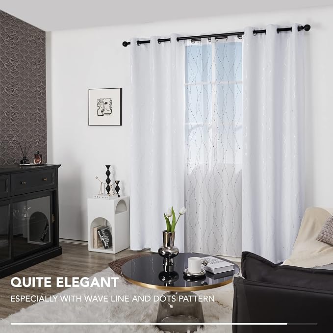 Deconovo Room Darkening Curtains, Thermal Insulated Soundproof Drapes, 42 x 63 - Image 4