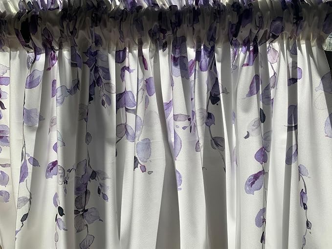 2 Pack Watercolor Purple Leaves Window Valance - Image 3