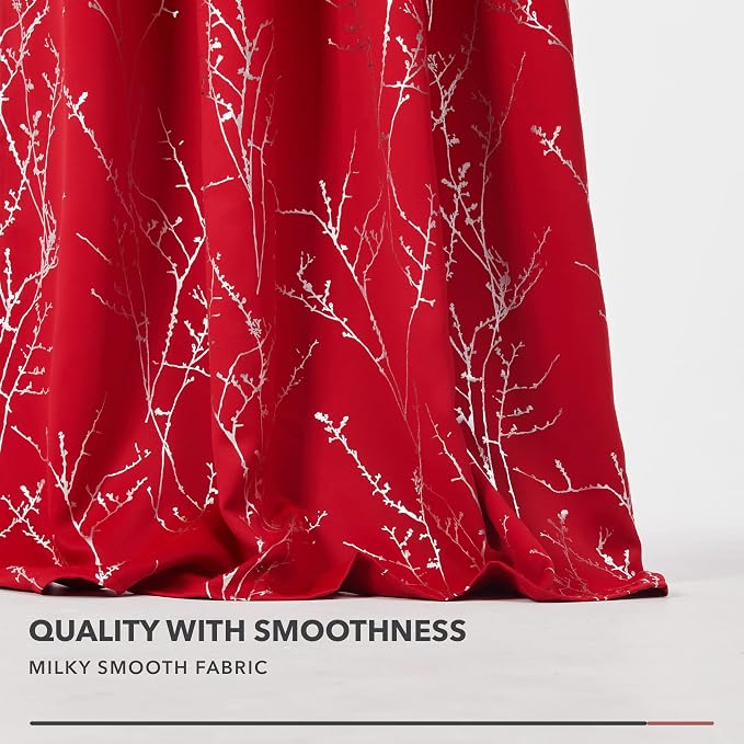 Deconovo Christmas Red Curtains, Soundproof Curtain, 42 x 84 Inch Long - Image 4