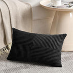 Fancy Homi 2 Packs Black Lumbar Decorative Throw Pillow Covers 16x32 Inch - Image 2