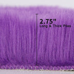 duduta Purple Faux Sheepskin Fur Rug 3x5 ft, Fluffy Shag Bedroom Dorm Nursery - Image 3