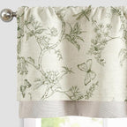 jinchan Floral Curtain Valance for Windows 16 Inch Linen Valance for Kitchen by JINCHAN