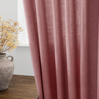 Nanspring Canyon Rose Linen Curtains 90 Inch Long 2 Panels Set - Image 4